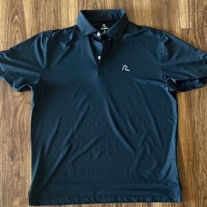 Rhoback Solid Black Men's Short Sleeve Performance Polo